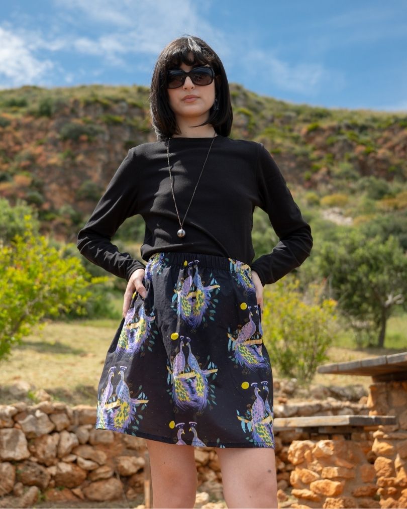 Gonna Oracolo dei Pavoni– Cotone Biologico