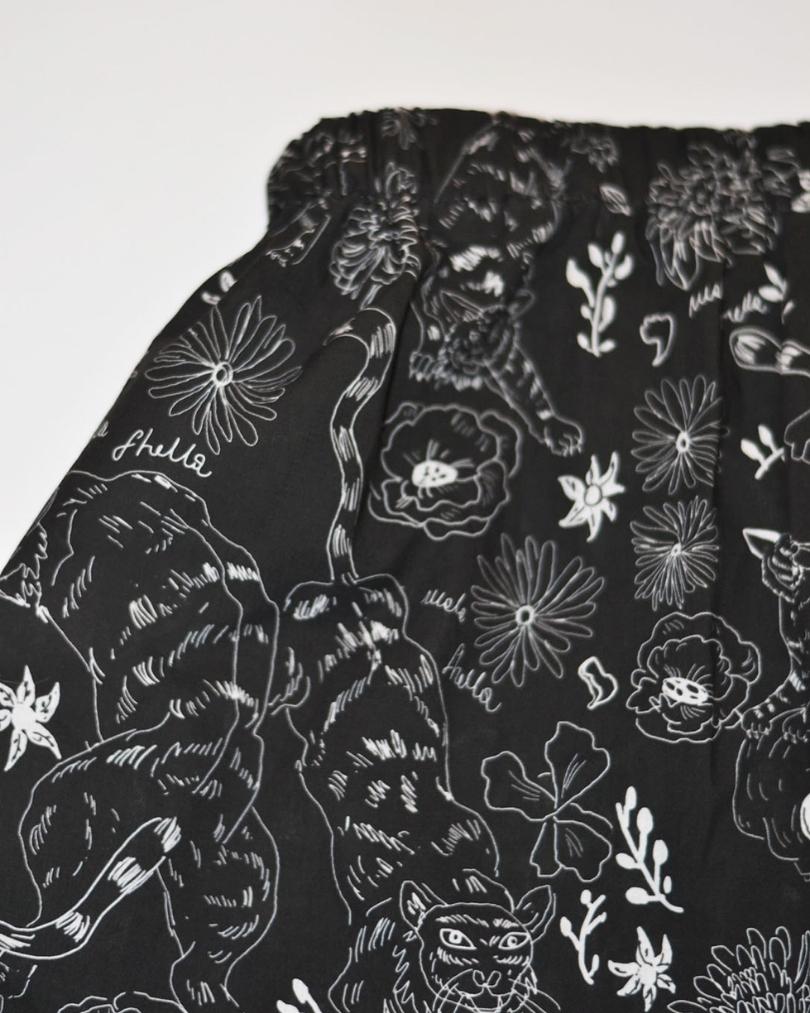 Gonna “Tigers and Flowers” – Cotone Biologico - immagine 4
