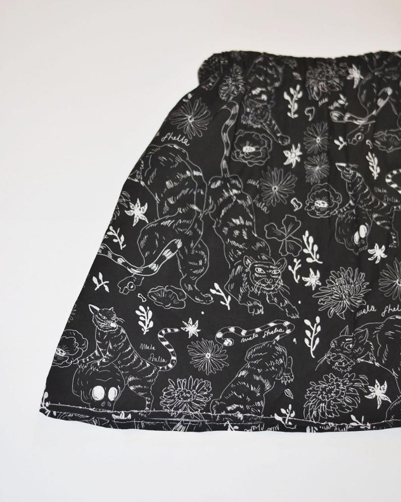 Gonna “Tigers and Flowers” – Cotone Biologico - immagine 3